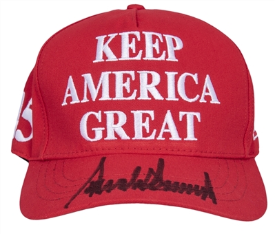 Donald Trump Signed "Keep America Great" Red Hat (JSA)